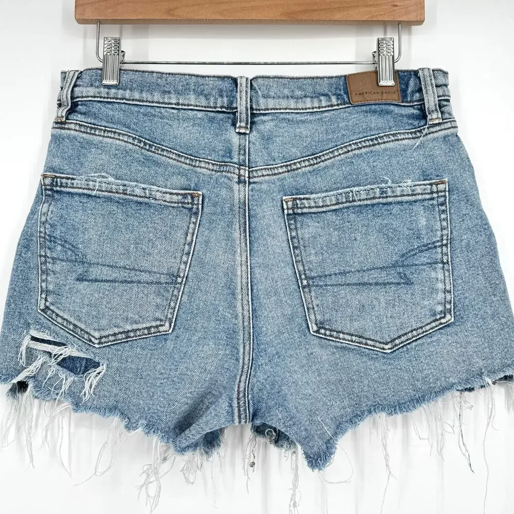 American Eagle Outfitters Distressed Light Blue Denim Cutoff Shorts